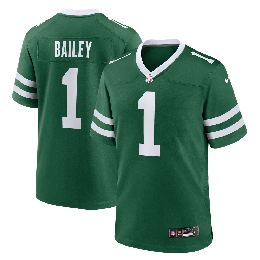 Men's New York Jets David Bailey Green Team Game NFL Football Jersey - view 7