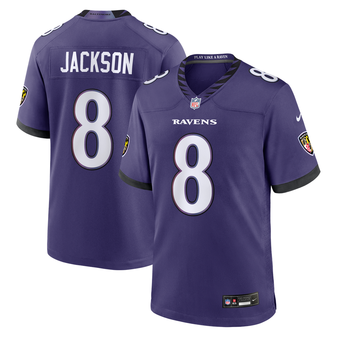 Men's Baltimore Ravens Lamar Jackson Purple Team Game NFL Football Jersey - view 1