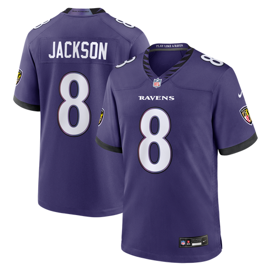 Men's Baltimore Ravens Lamar Jackson Purple Team Game NFL Football Jersey - view 1