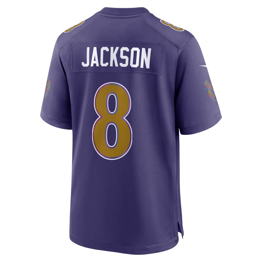 Men's Baltimore Ravens Lamar Jackson Black Alternate Game NFL Football Jersey - view 9