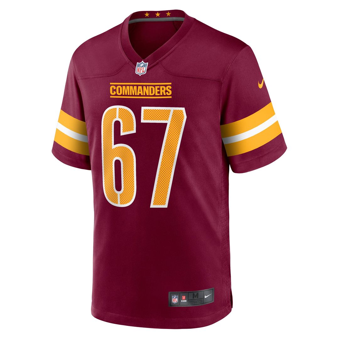 Men's Washington Commanders Nick Allegretti Burgundy Game NFL Football Jersey - view 2