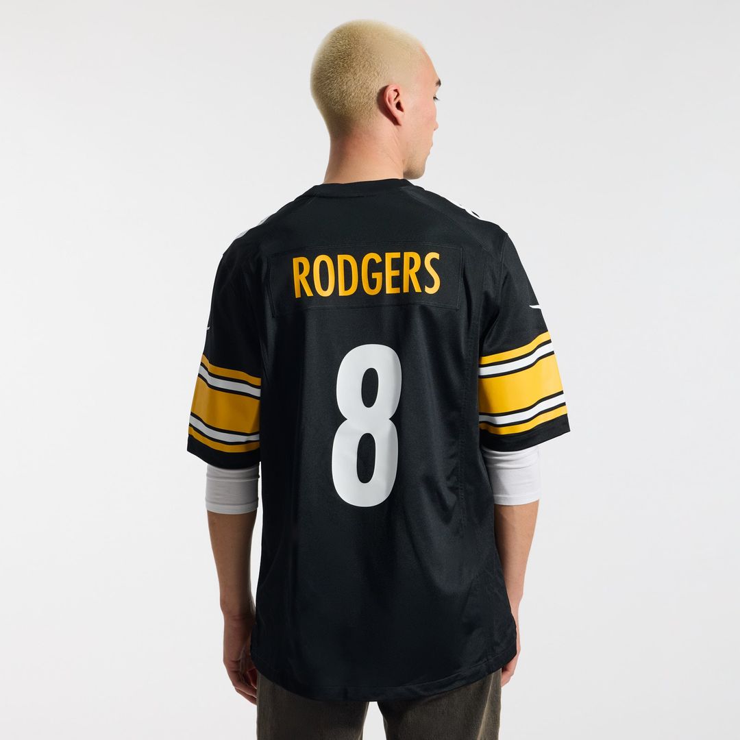 Men's Pittsburgh Steelers Aaron Rodgers Black Game NFL Football Jersey - view 4
