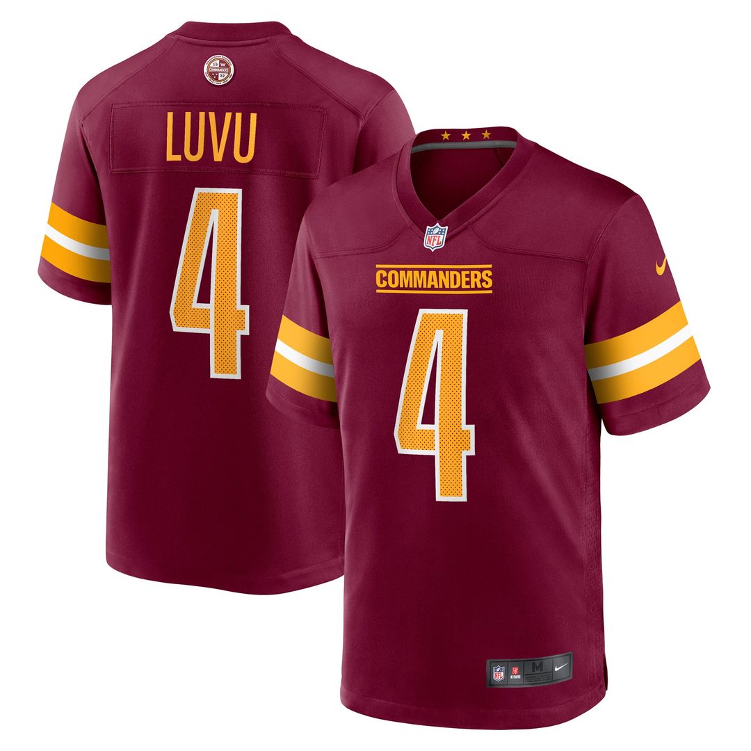 Men's Washington Commanders Frankie Luvu Burgundy Game NFL Football Jersey - view 1