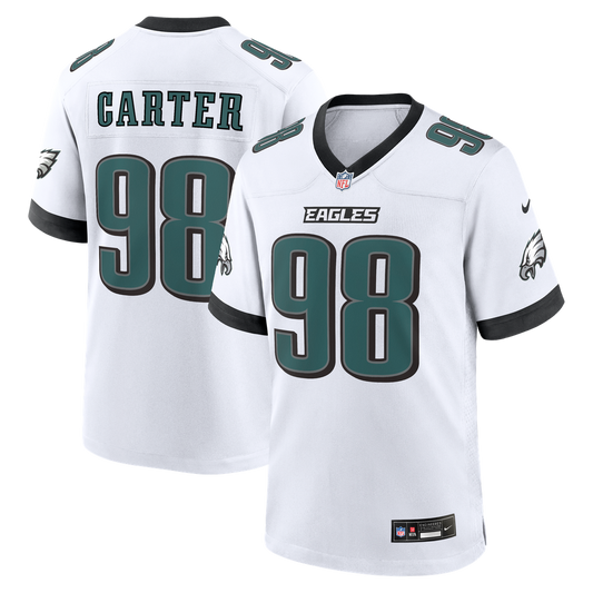 Men's Philadelphia Eagles Jalen Carter White Game NFL Football Jersey - view 1