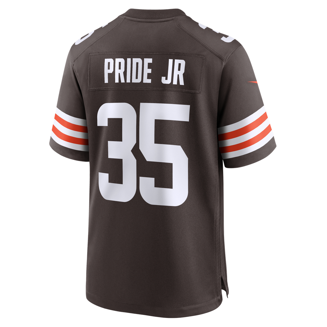 Men's Cleveland Browns Toriano Pride Jr. Brown Team Game NFL Football Jersey - view 5