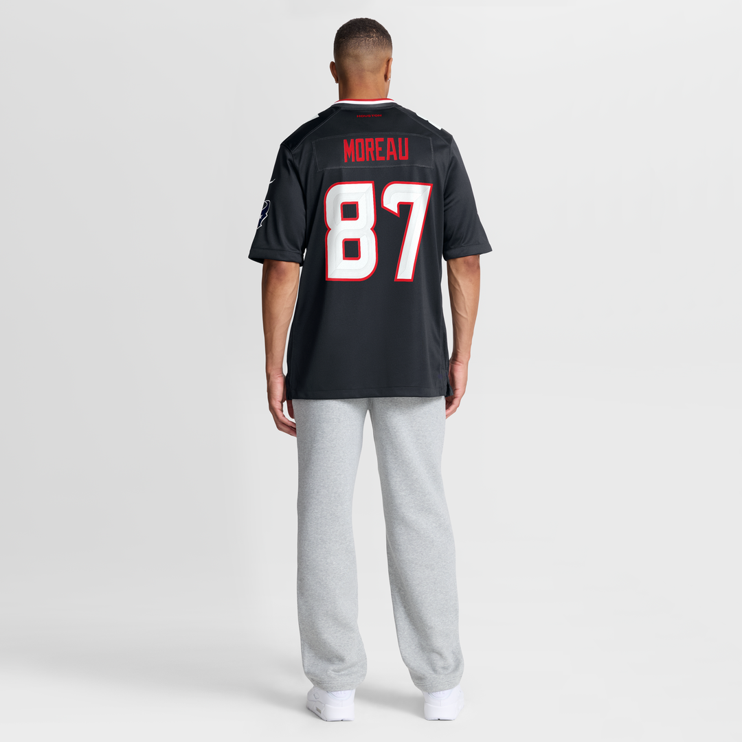 Men's Houston Texans Foster Moreau Navy Team Game NFL Football Jersey - view 5