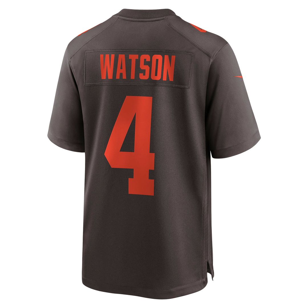 Men's Cleveland Browns Deshaun Watson Brown Alternate Game NFL Football Jersey - view 9