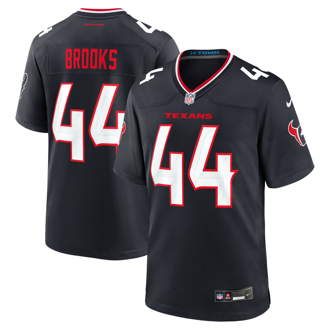 Men's Houston Texans British Brooks Navy Team Game NFL Football Jersey - view 1