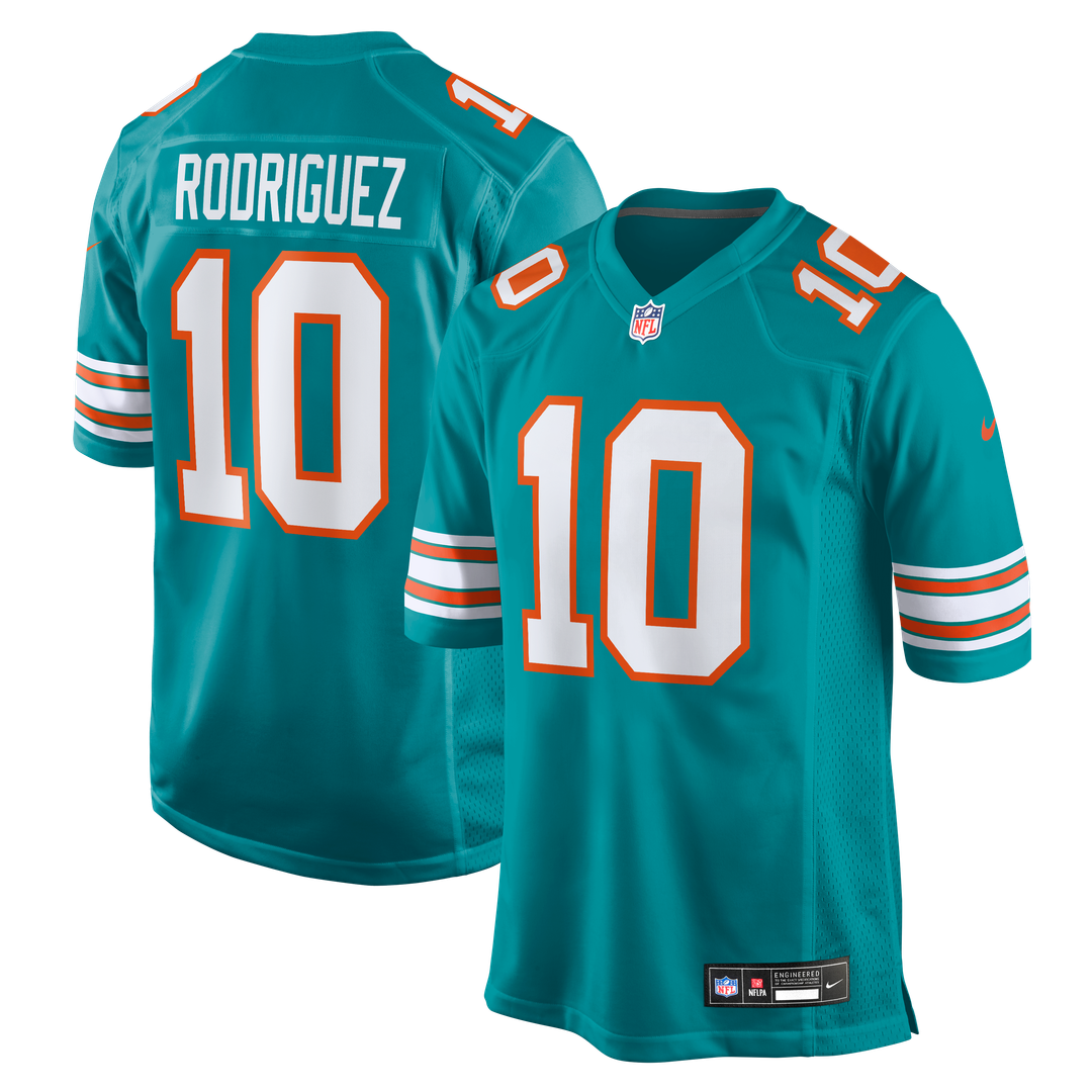 Men's Miami Dolphins Jacob Rodriguez Aqua Alternate Game NFL Football Jersey - view 7