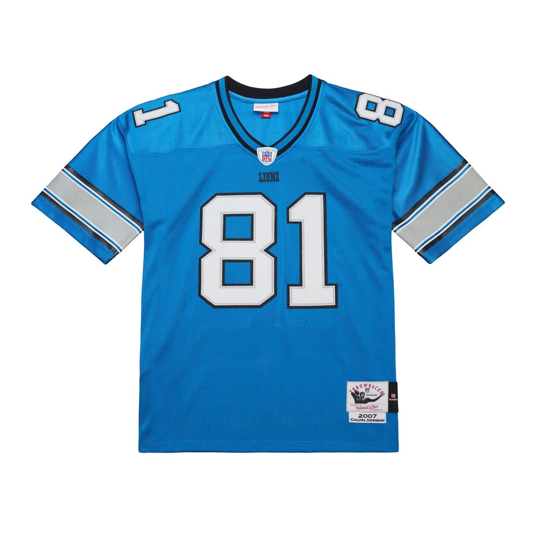 Men's Detroit Lions Calvin Johnson Black 2007 Throwback NFL Football Jersey - view 18