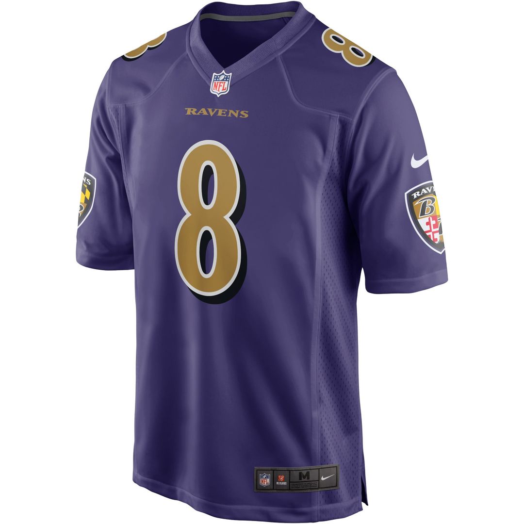 Men's Baltimore Ravens Lamar Jackson White Game NFL Football Jersey - view 8