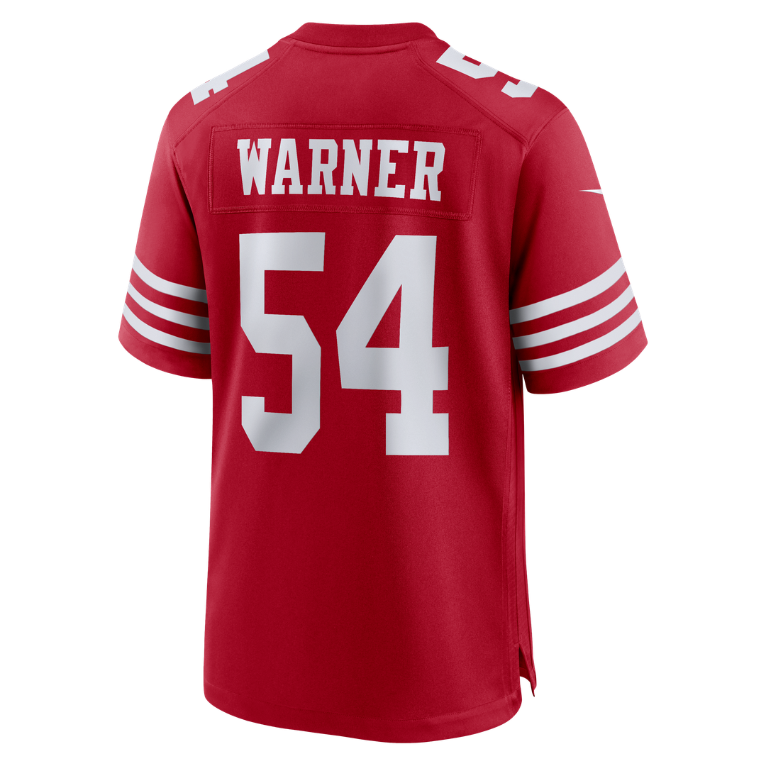 Men's San Francisco 49ers Fred Warner Scarlet 80th Anniversary Game NFL Football Jersey - view 17