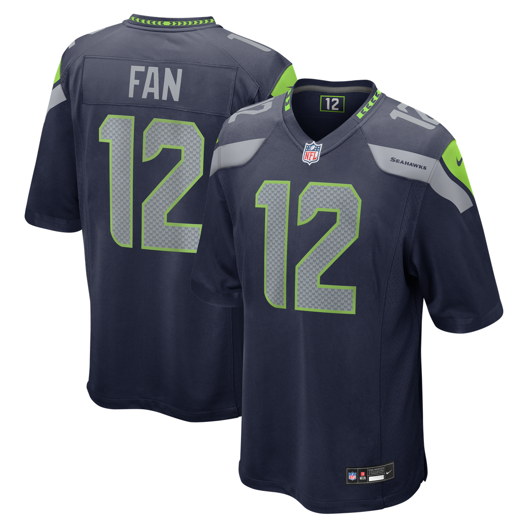 Men's Seattle Seahawks 12s College Navy Team Game NFL Football Jersey - view 1