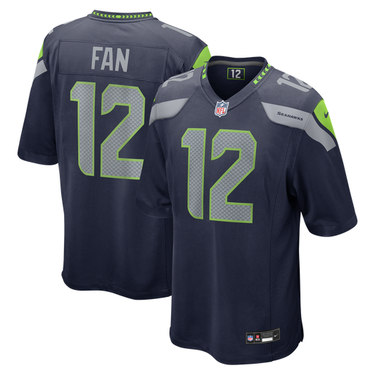 Men's Seattle Seahawks 12s College Navy Team Game NFL Football Jersey - view 1