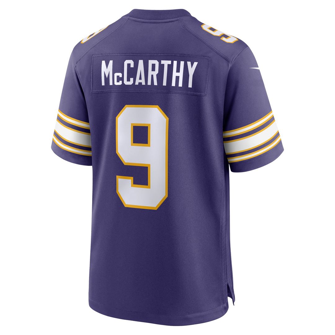 Men's Minnesota Vikings J.J. McCarthy Purple 2nd Alternate Player Game NFL Football Jersey - view 3