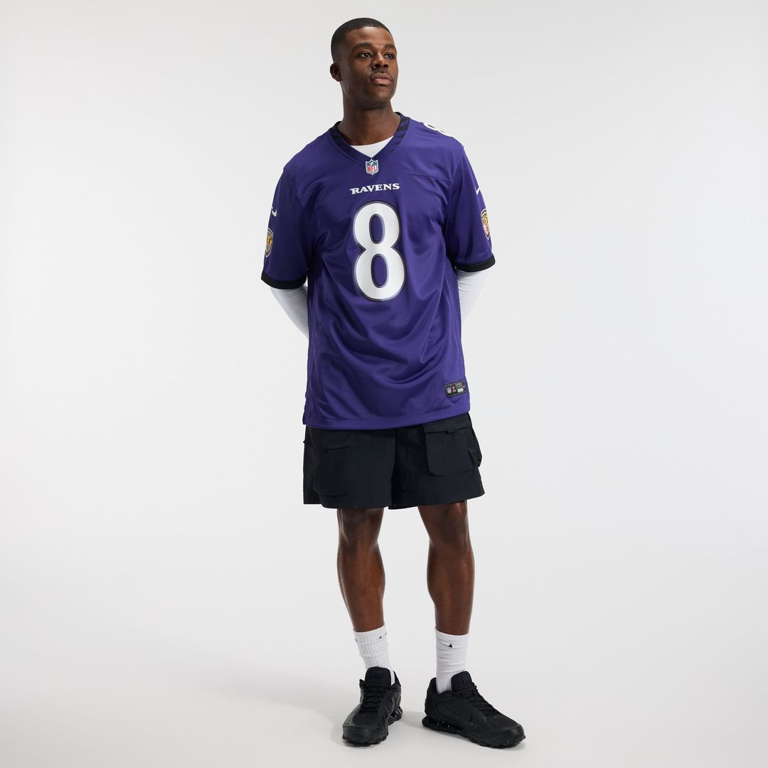 Men's Baltimore Ravens Lamar Jackson Purple Team Game NFL Football Jersey - view 5