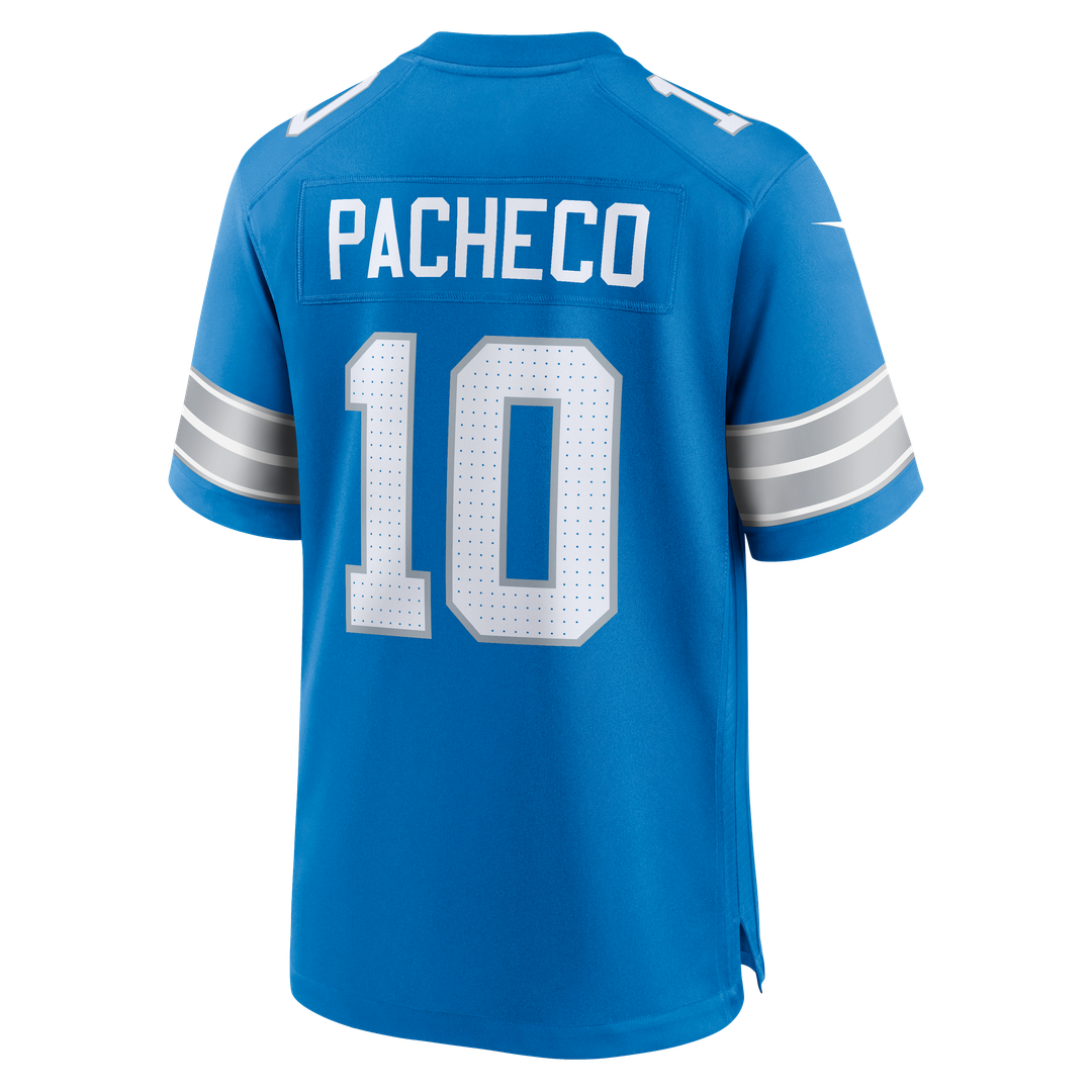 Men's Detroit Lions Isiah Pacheco Blue Team Game NFL Football Jersey - view 3