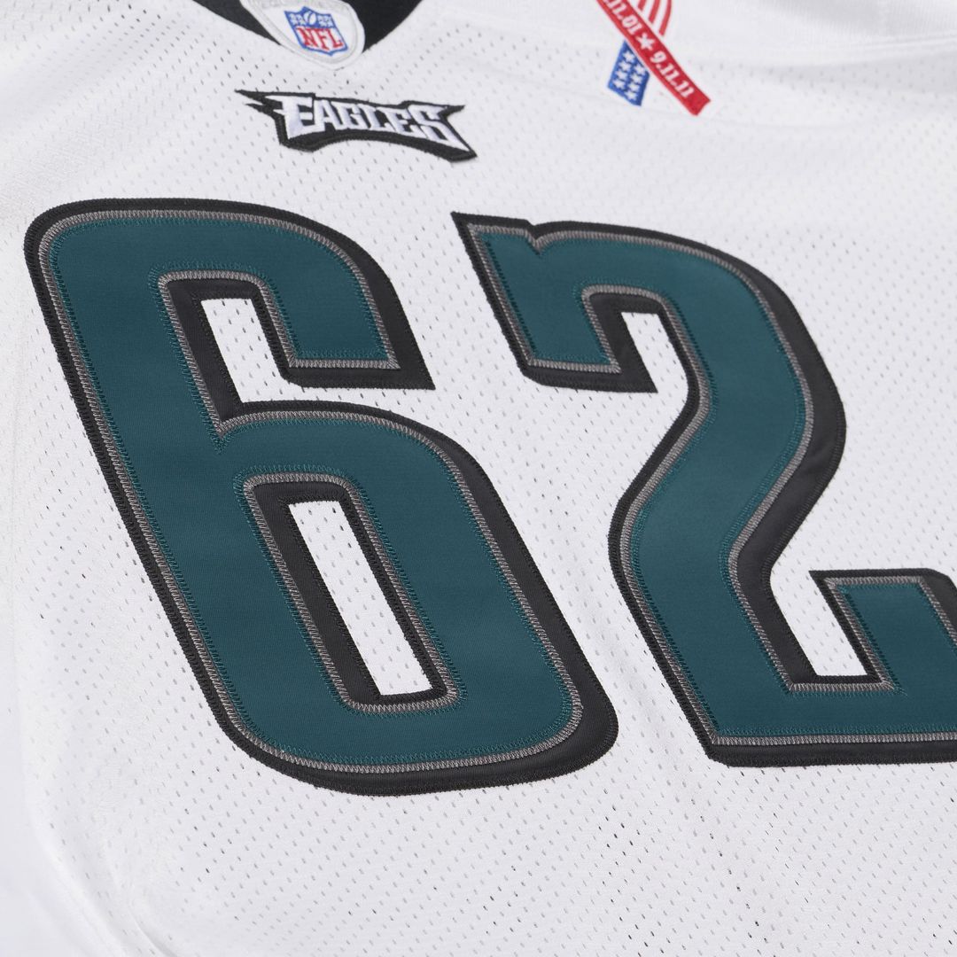 Men's Philadelphia Eagles Jason Kelce White 2011 Throwback NFL Football Jersey - view 6