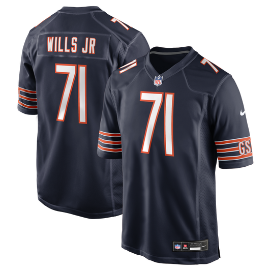 Men's Chicago Bears Jedrick Wills Jr. Navy Team Game NFL Football Jersey - view 1