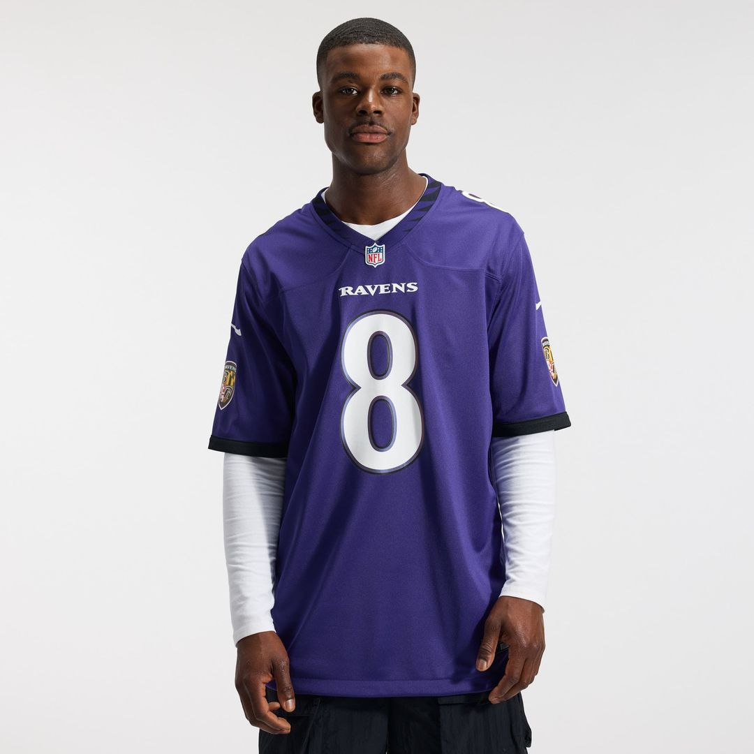 Men's Baltimore Ravens Lamar Jackson Purple Team Game NFL Football Jersey - view 3