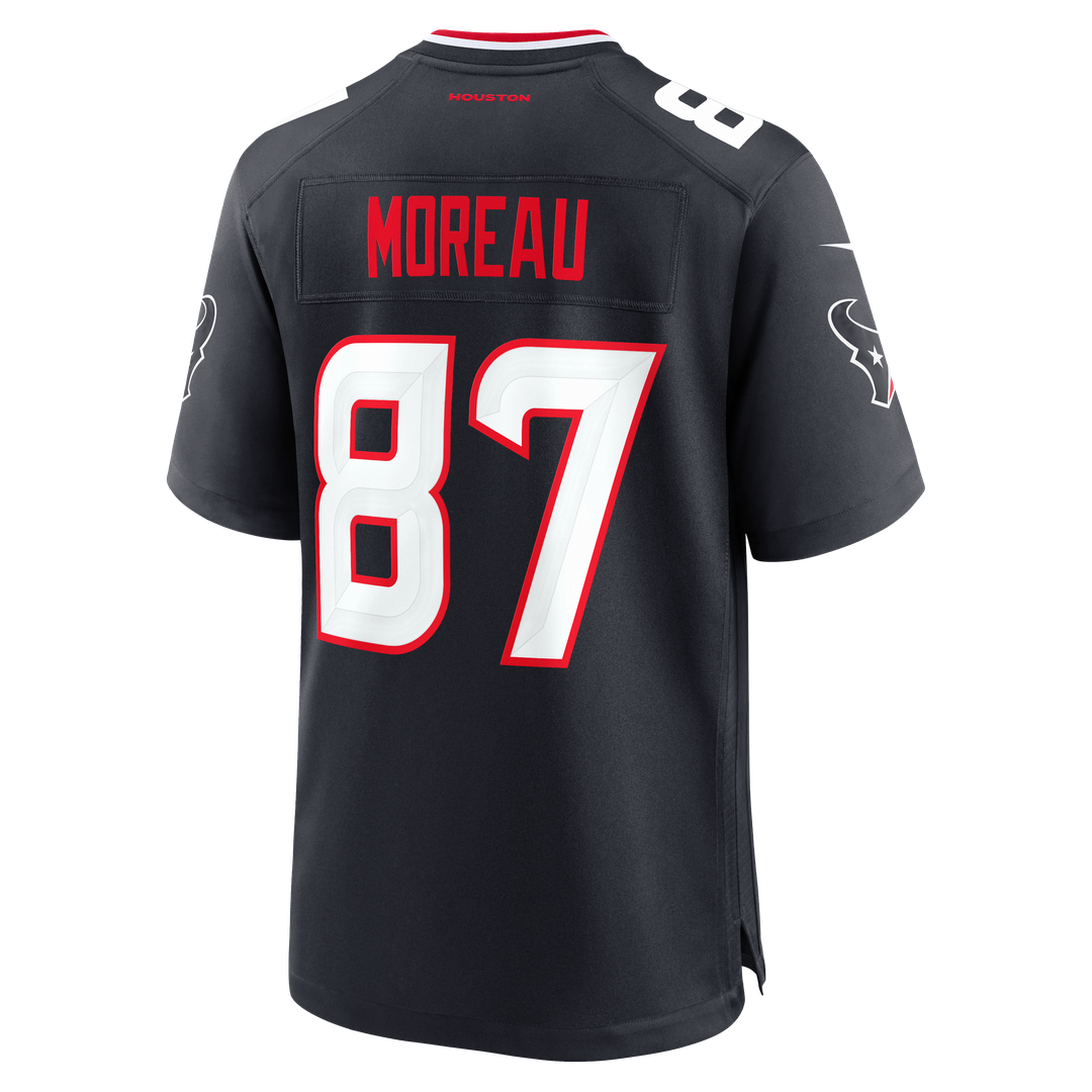 Men's Houston Texans Foster Moreau Navy Team Game NFL Football Jersey - view 3