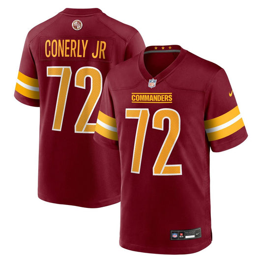 Men's Washington Commanders Josh Conerly Jr. Burgundy Team Game NFL Football Jersey - view 1