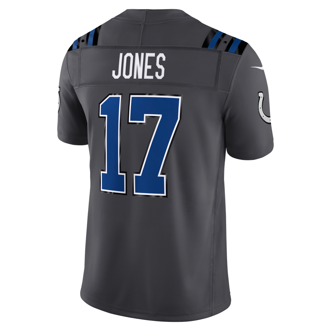 Men's Indianapolis Colts Daniel Jones Anthracite 2026 Rivalries Collection Stitched Limited NFL Football Jersey - view 3