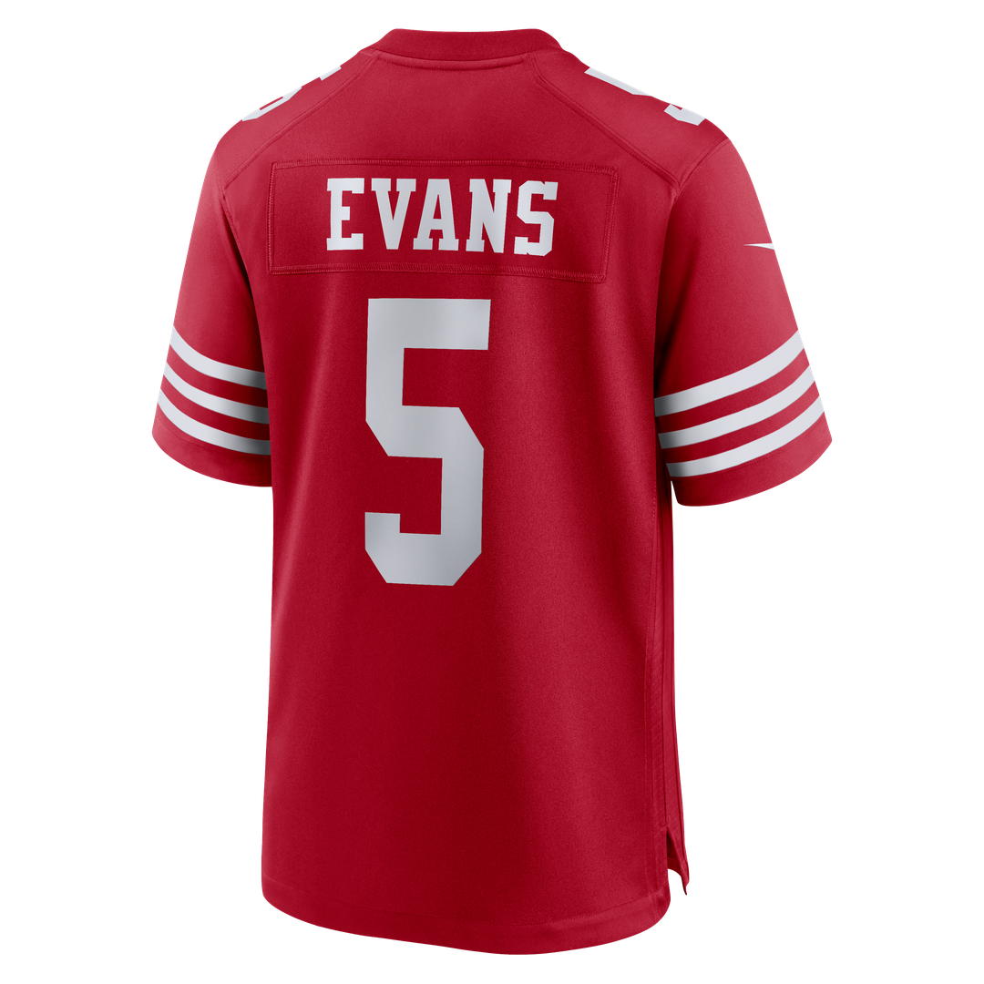 Men's San Francisco 49ers Mike Evans Scarlet 80th Anniversary Game NFL Football Jersey - view 7