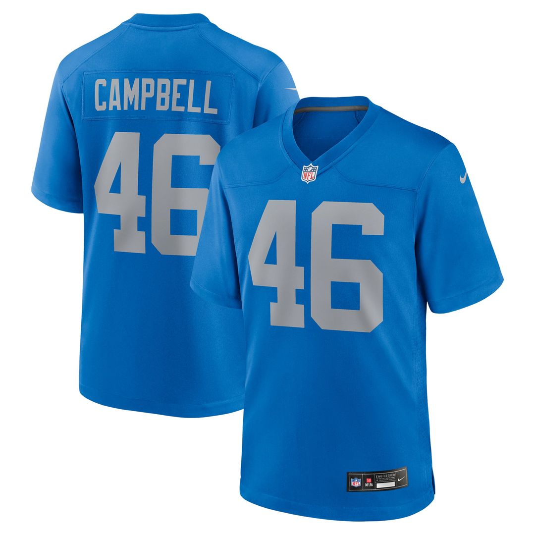 Men's Detroit Lions Jack Campbell Blue Alternate Game NFL Football Jersey - view 1