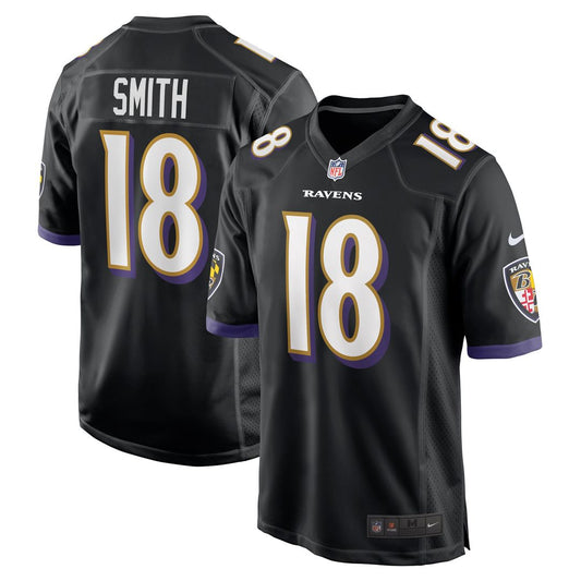 Men's Baltimore Ravens Roquan Smith Black Alternate Game NFL Football Jersey - view 1