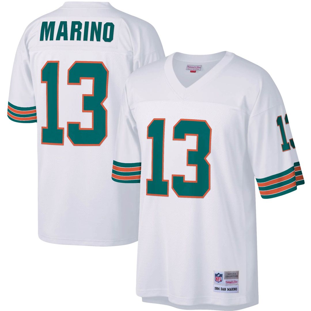 Men's Miami Dolphins Dan Marino Aqua Big & Tall 1984 Retired Player Replica NFL Football Jersey - view 13