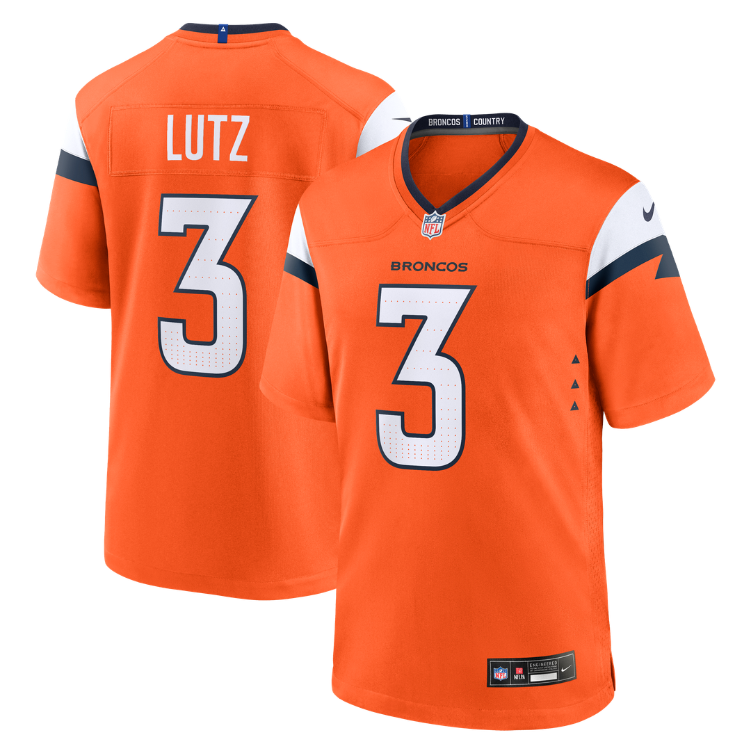 Men's Denver Broncos Wil Lutz Orange Team Game NFL Football Jersey - view 1