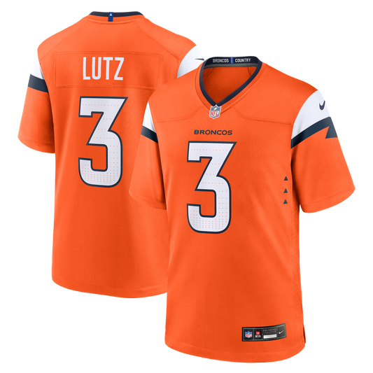Men's Denver Broncos Wil Lutz Orange Team Game NFL Football Jersey - view 1