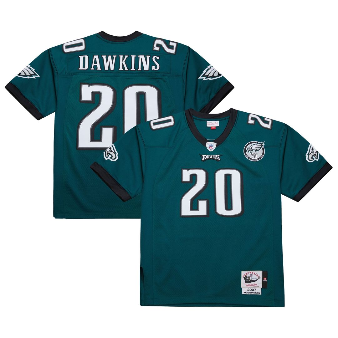 Men's Philadelphia Eagles Brian Dawkins Green 2007 Throwback NFL Football Jersey - view 1