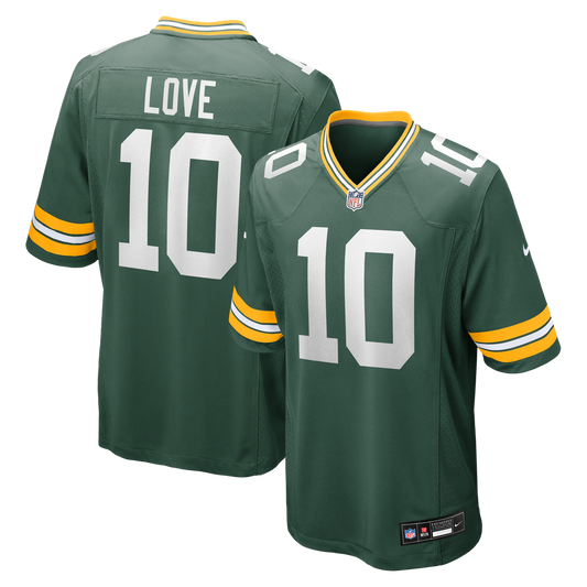 Men's Green Bay Packers Jordan Love Green Player Game NFL Football Jersey - view 1