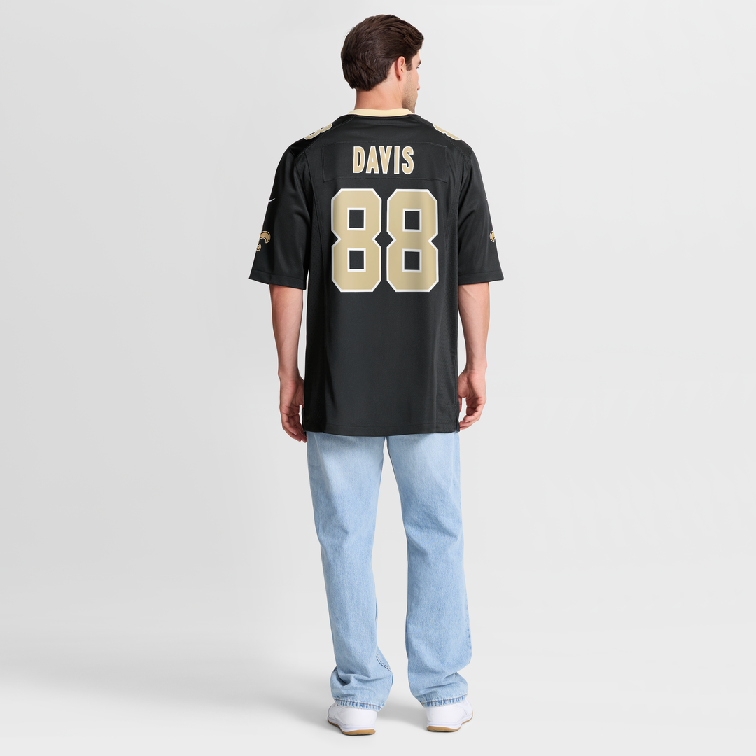 Men's New Orleans Saints Shaquan Davis Black Game NFL Football Jersey - view 8