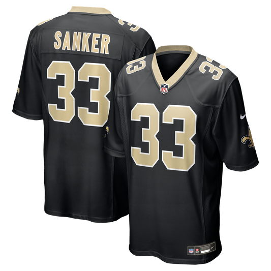 Men's New Orleans Saints Jonas Sanker Black Team Game NFL Football Jersey - view 1