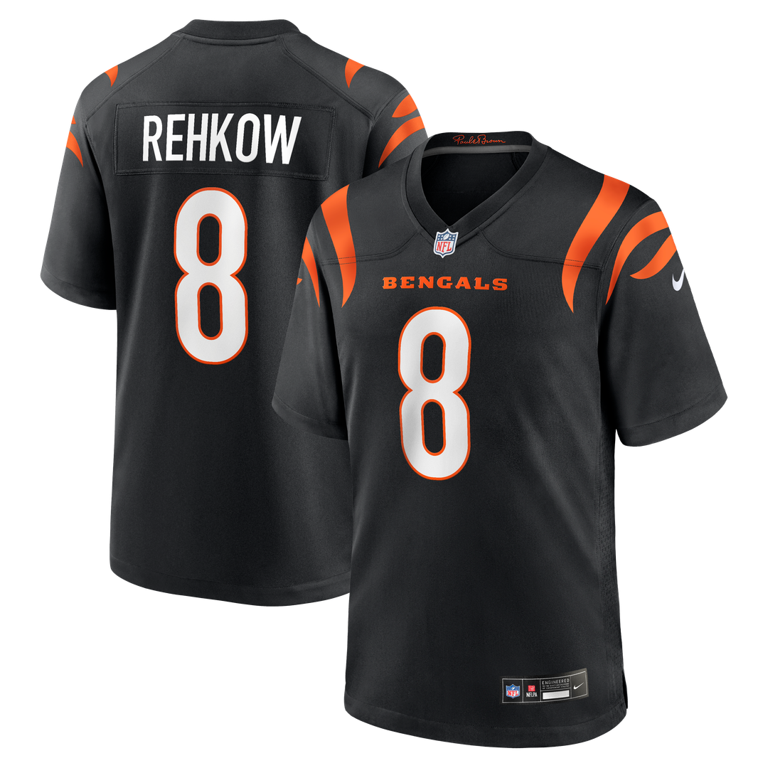 Men's Cincinnati Bengals Ryan Rehkow Black Game NFL Football Jersey - view 1