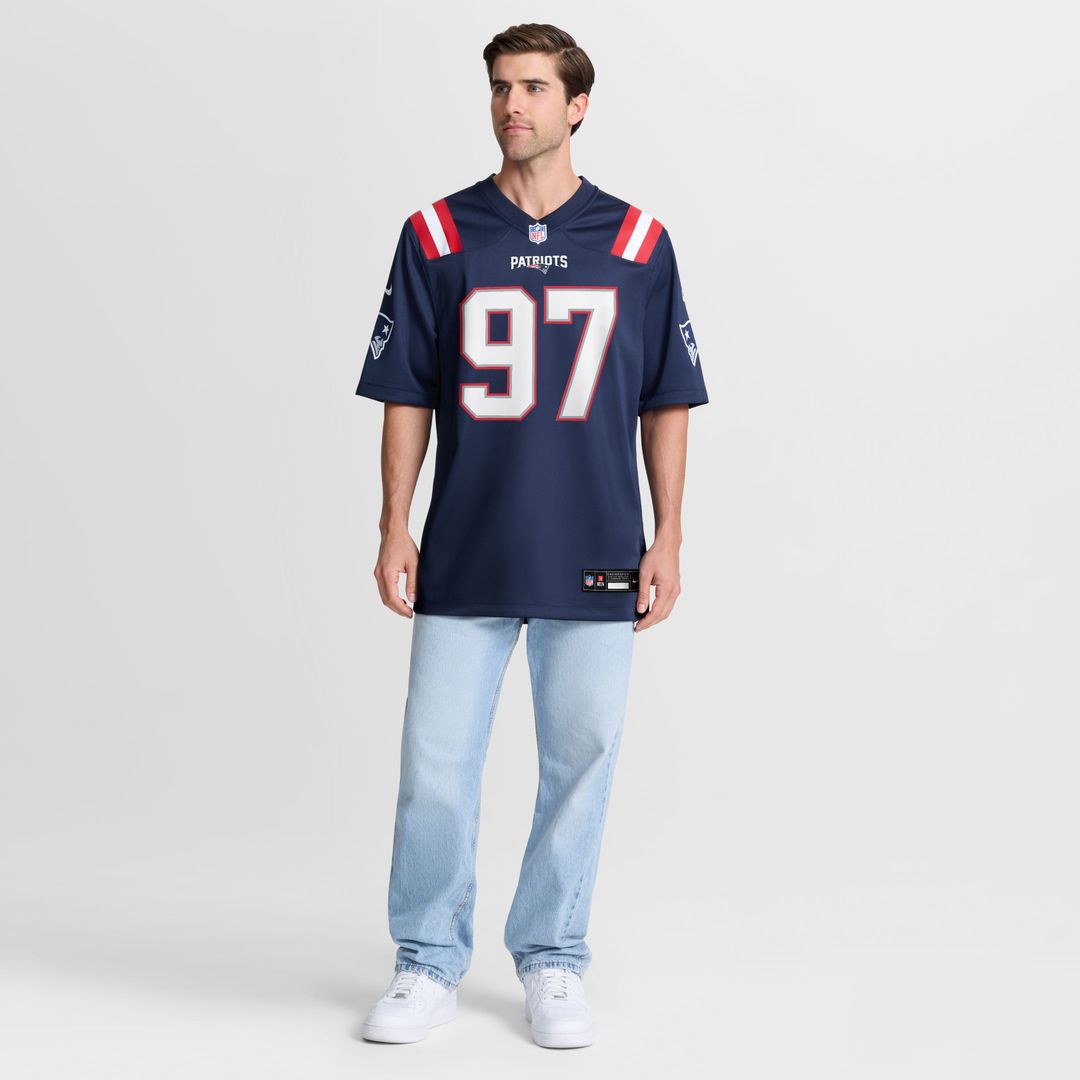 Men's New England Patriots Milton Williams Navy Team Game NFL Football Jersey - view 2