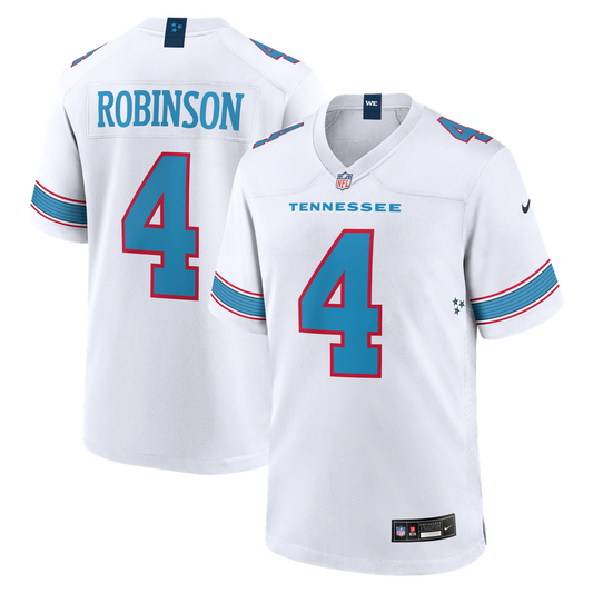 Men's Tennessee Titans Wan'Dale Robinson White Game NFL Football Jersey - view 1