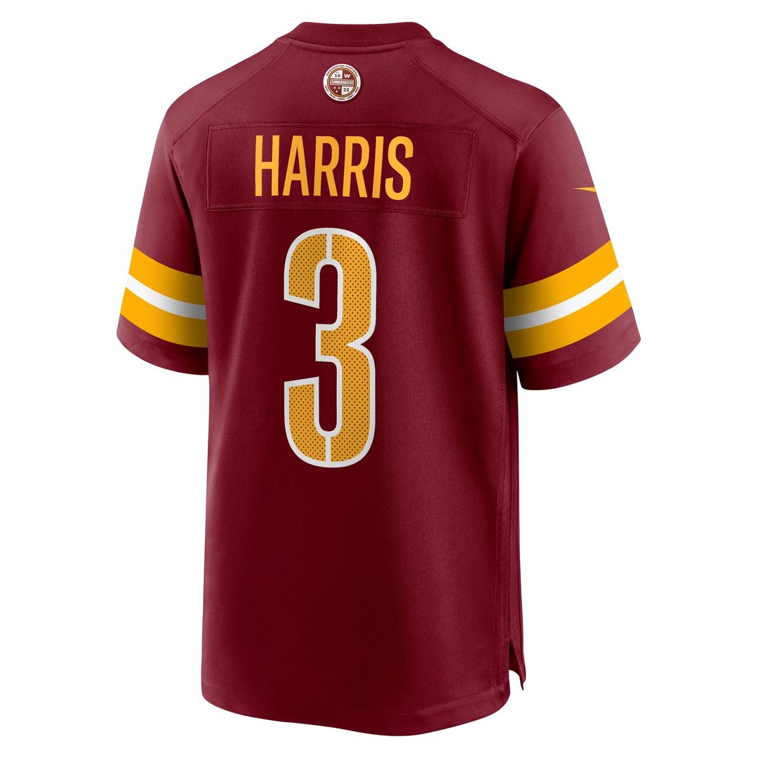 Men's Washington Commanders Will Harris Burgundy Team Game NFL Football Jersey - view 3