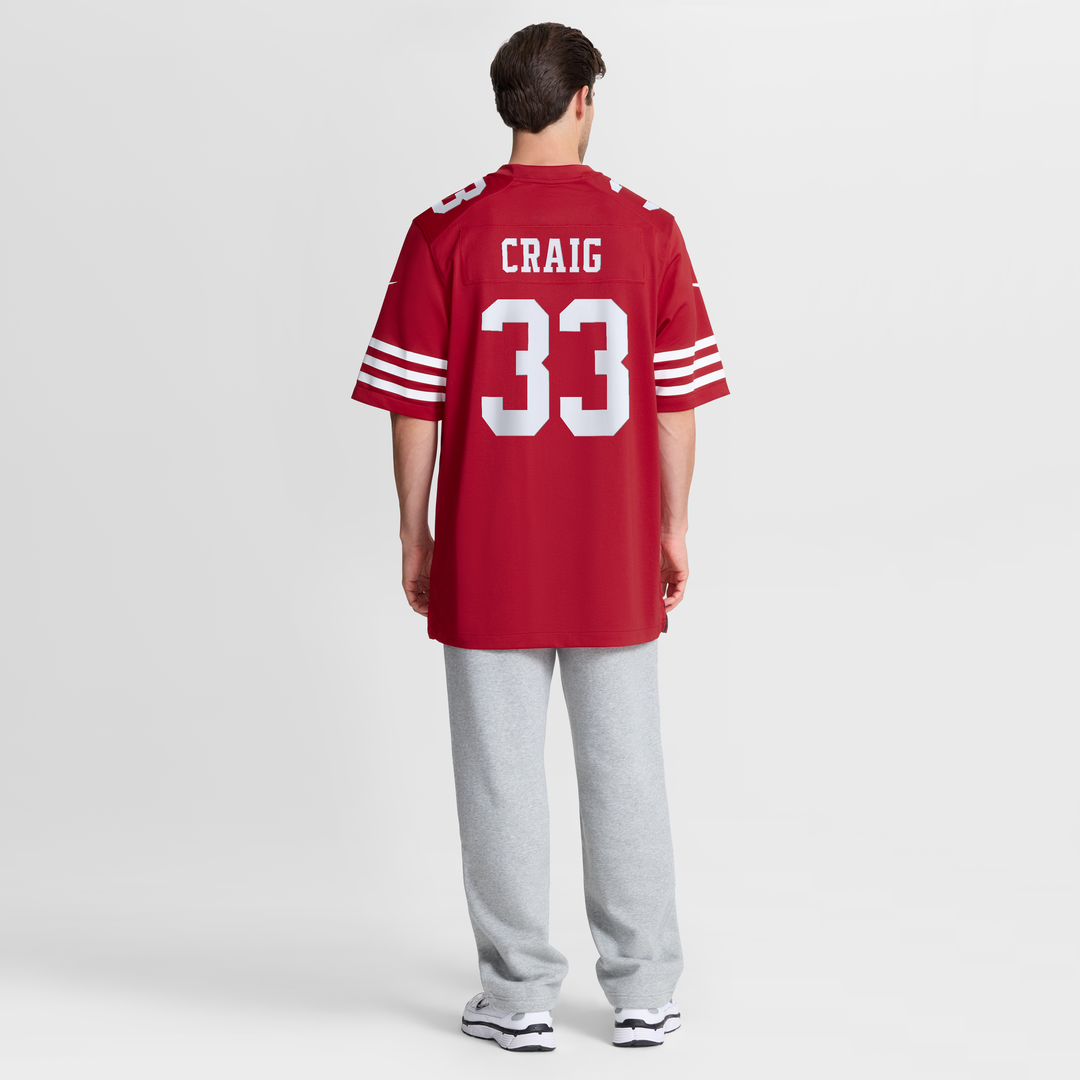 Men's San Francisco 49ers Roger Craig Scarlet Team Retired Game NFL Football Jersey - view 3