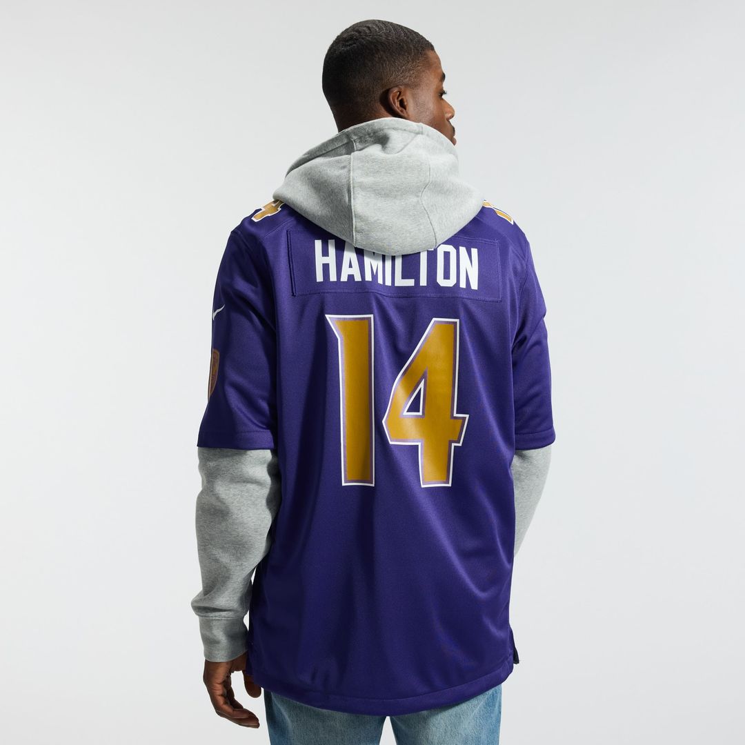 Men's Baltimore Ravens Kyle Hamilton Purple Alternate Game NFL Football Jersey - view 4