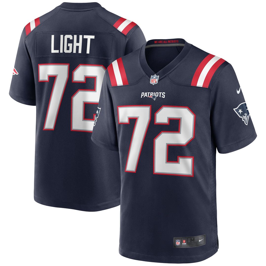 Men's New England Patriots Matt Light Navy Game NFL Football Jersey - view 1