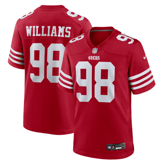 Men's San Francisco 49ers Mykel Williams Scarlet Game NFL Football Jersey - view 1
