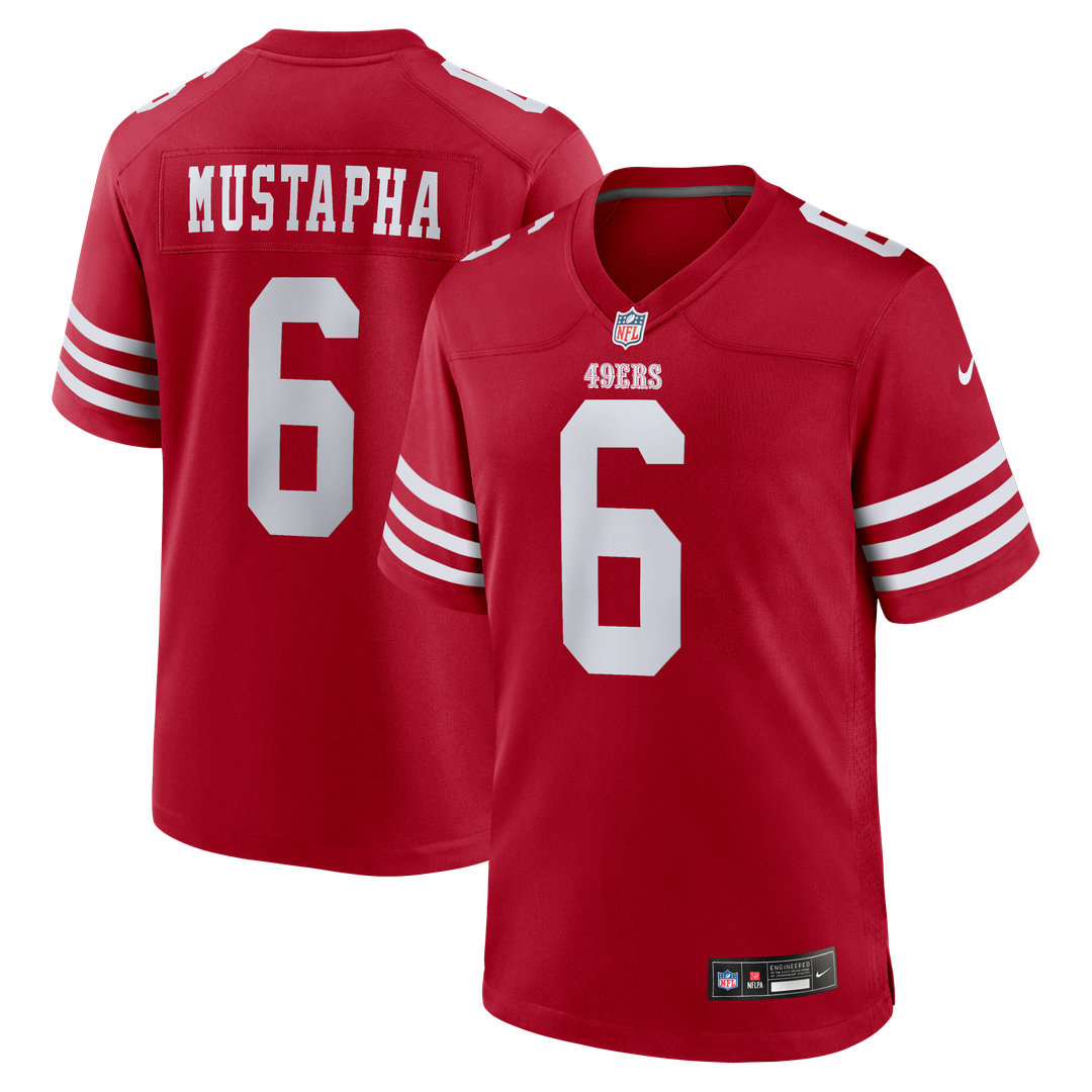 Men's San Francisco 49ers Malik Mustapha Scarlet Game NFL Football Jersey - view 1