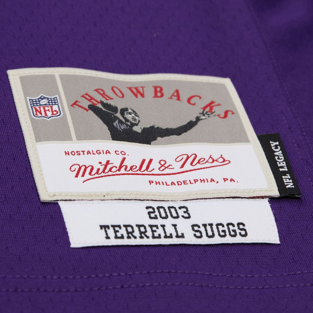 Men's Baltimore Ravens Terrell Suggs White 2003 Legacy Replica NFL Football Jersey - view 22
