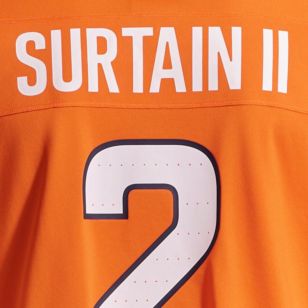 Men's Denver Broncos Patrick Surtain II Orange Team Game NFL Football Jersey - view 13