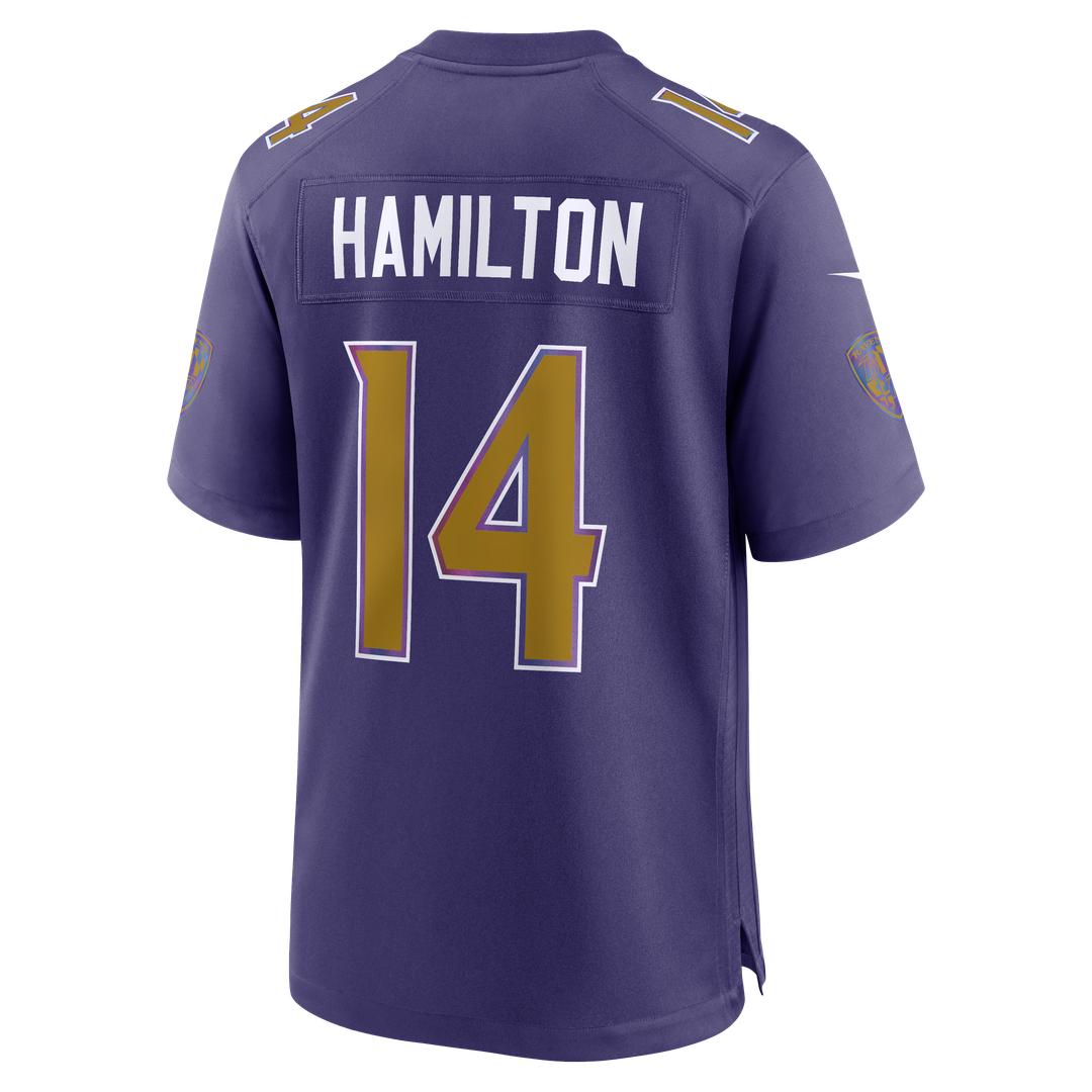 Men's Baltimore Ravens Kyle Hamilton Black Alternate Game NFL Football Jersey - view 14