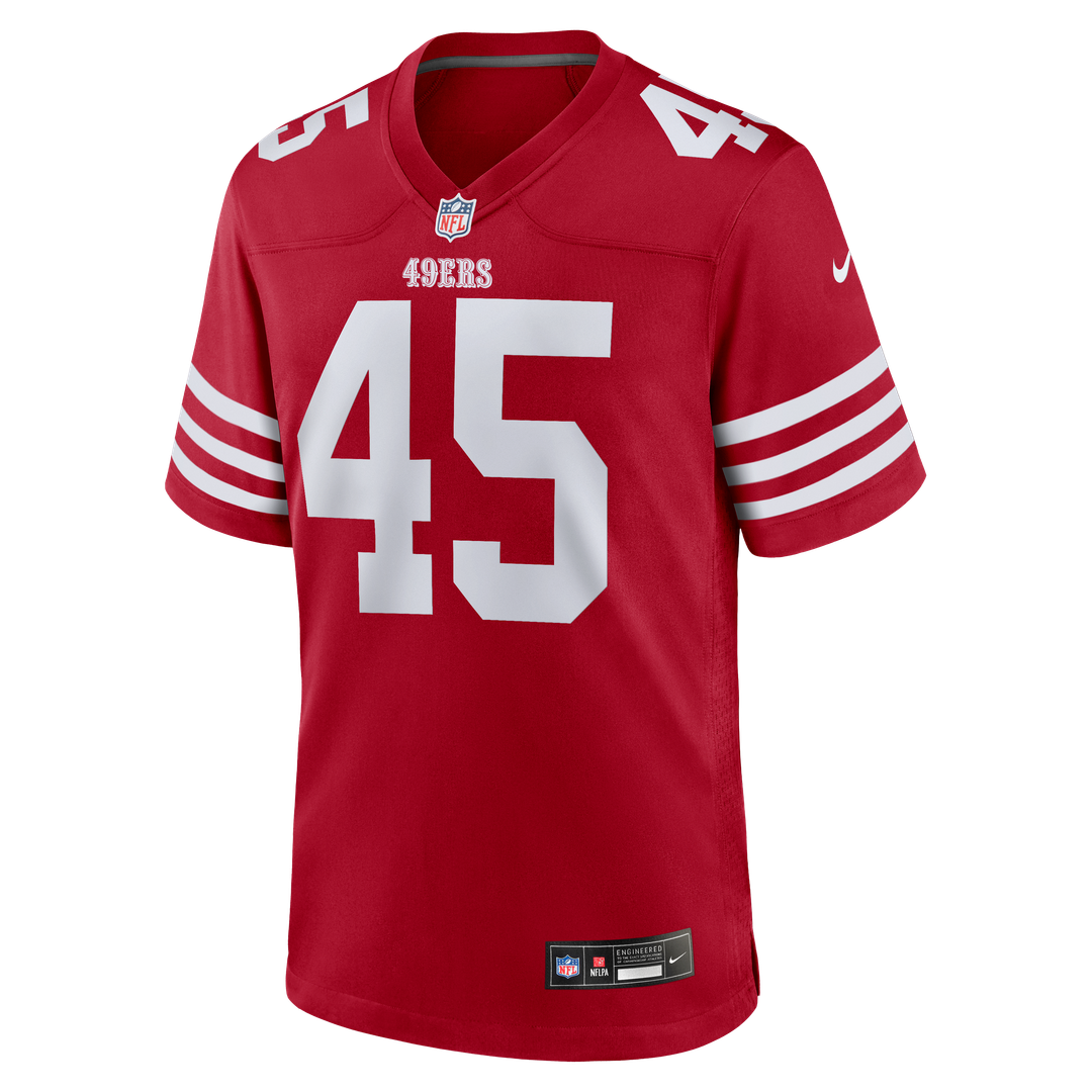 Men's San Francisco 49ers Nick Martin Scarlet Team Game NFL Football Jersey - view 2